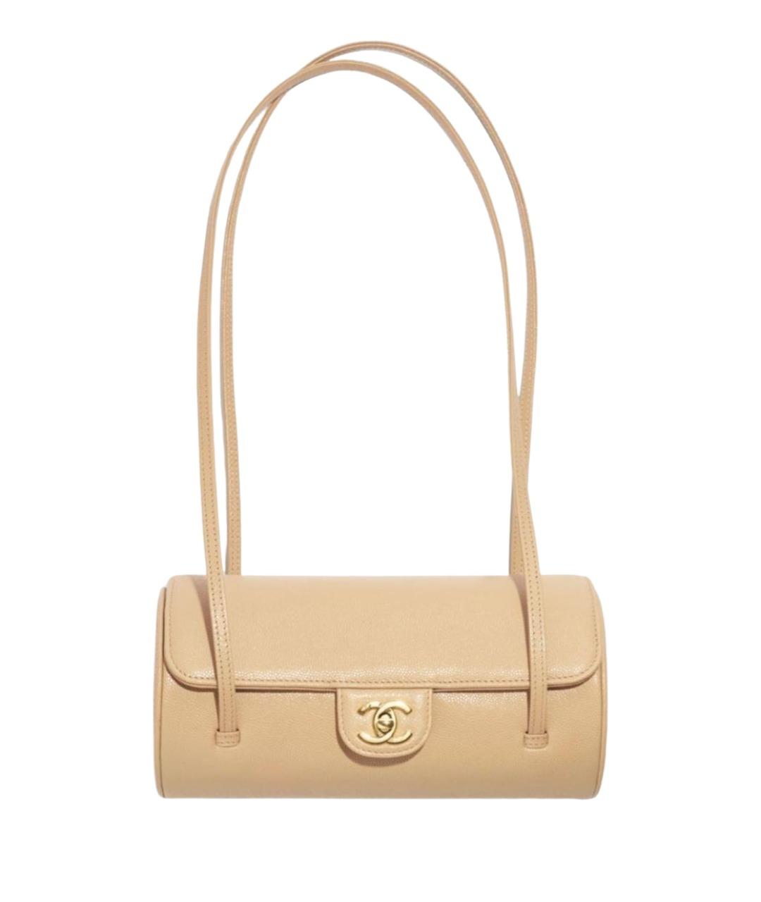 CHANEL Бежевая кожаная сумка через плечо, фото 1
