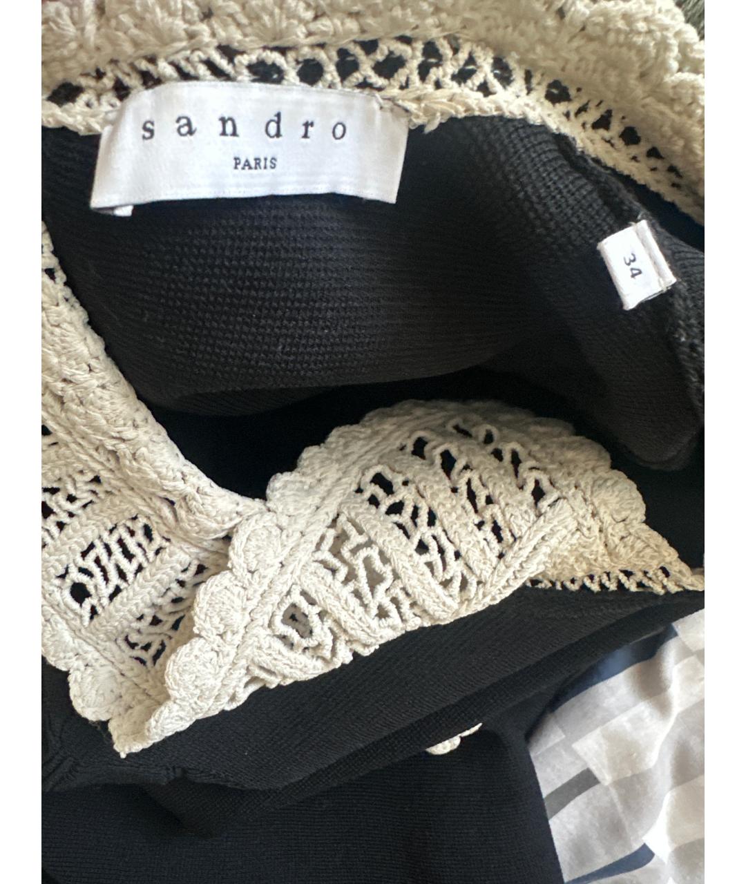 SANDRO Черное полиамидовое повседневное платье, фото 3