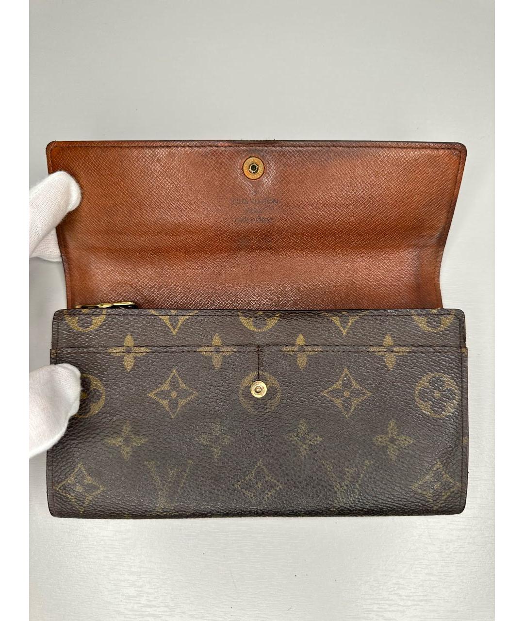 LOUIS VUITTON Коричневый кошелек, фото 4