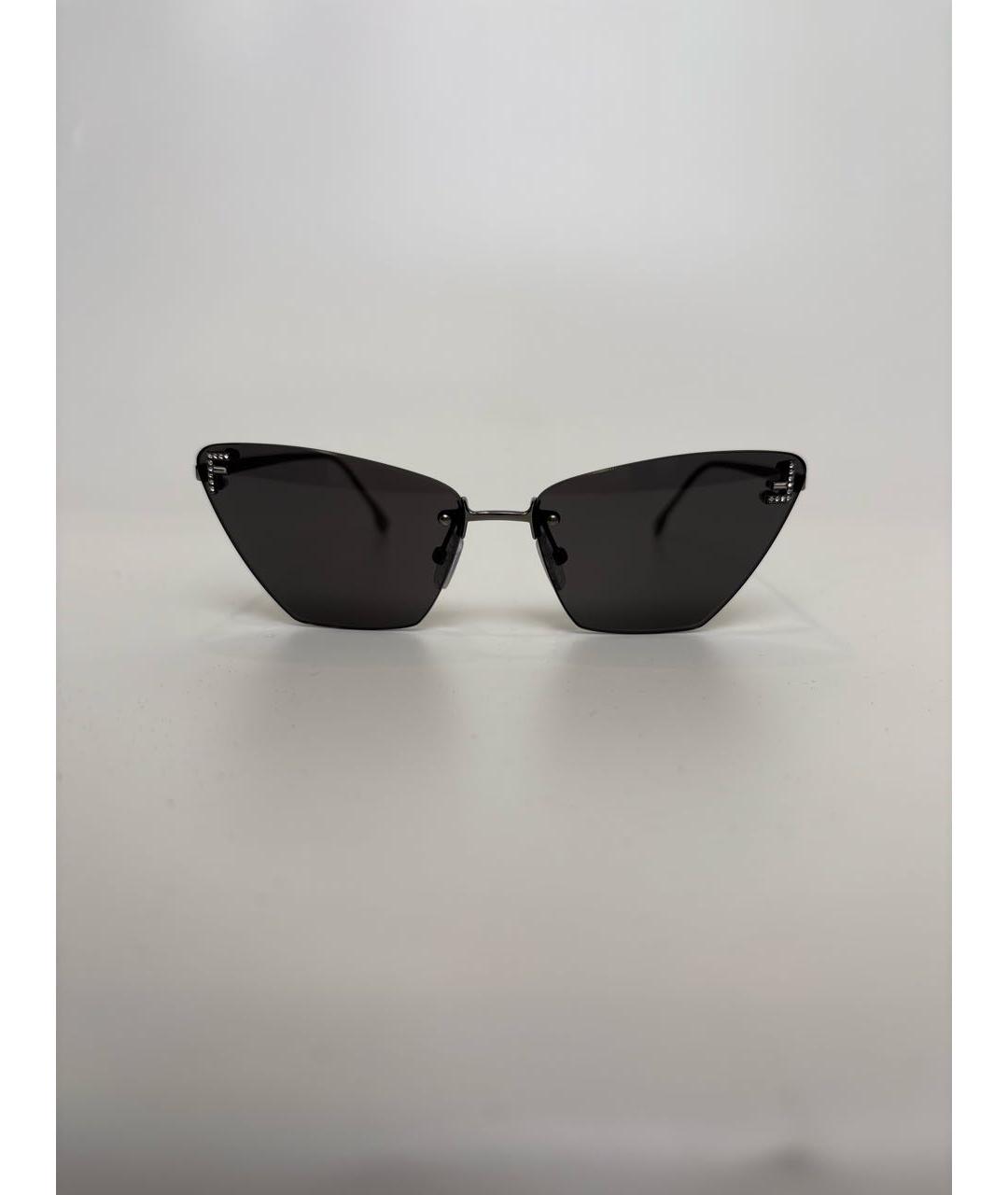 FENDI Антрацитовые металлические солнцезащитные очки, фото 5