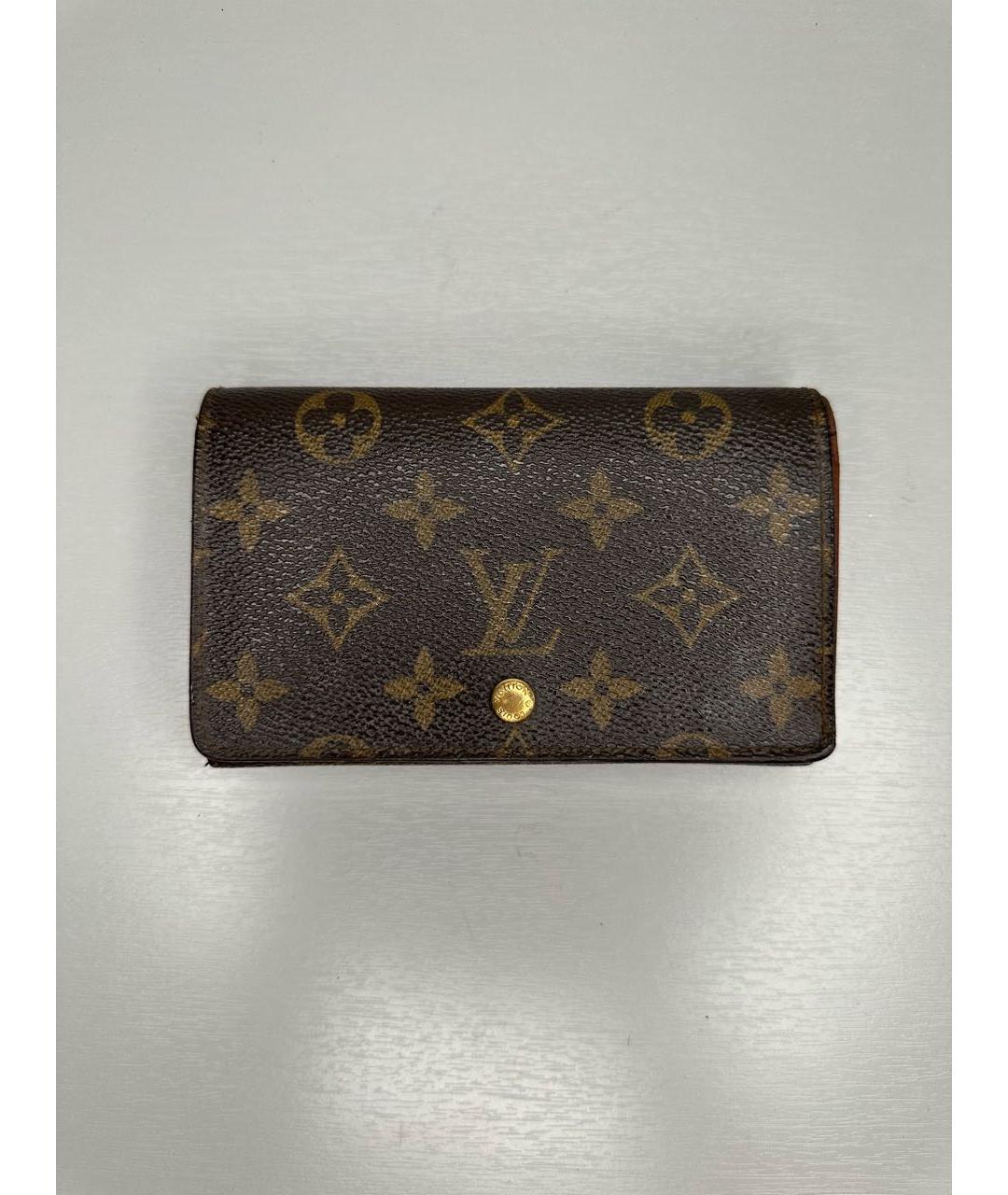 LOUIS VUITTON Коричневый кожаный кошелек, фото 9