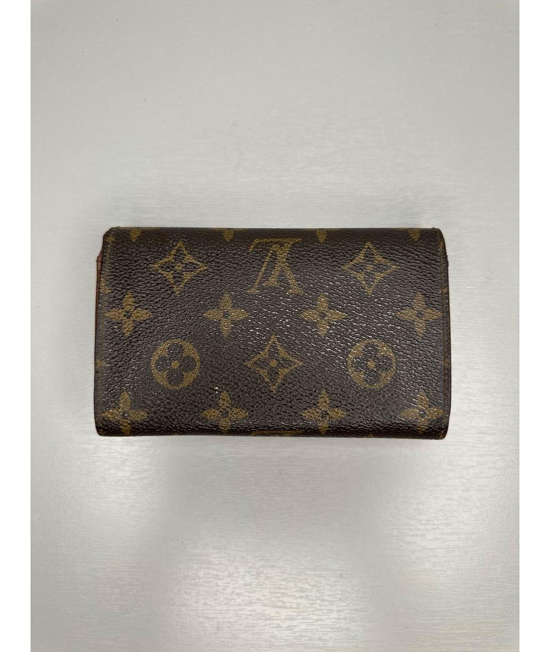 LOUIS VUITTON Коричневый кожаный кошелек, фото 2