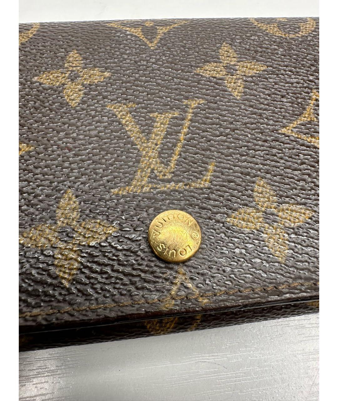 LOUIS VUITTON Коричневый кожаный кошелек, фото 3