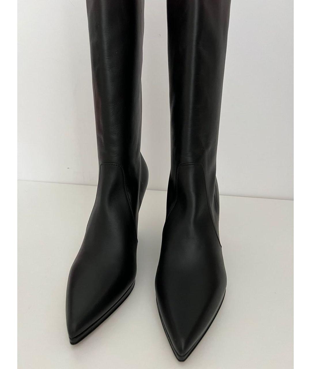 CHRISTIAN DIOR Черные кожаные сапоги, фото 6