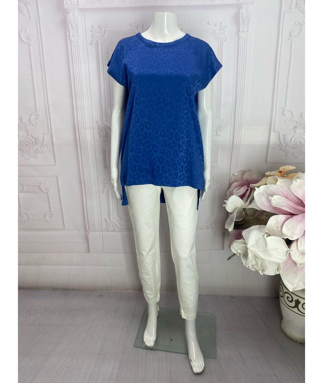 NUDE Синяя ацетатная блузы, фото 7