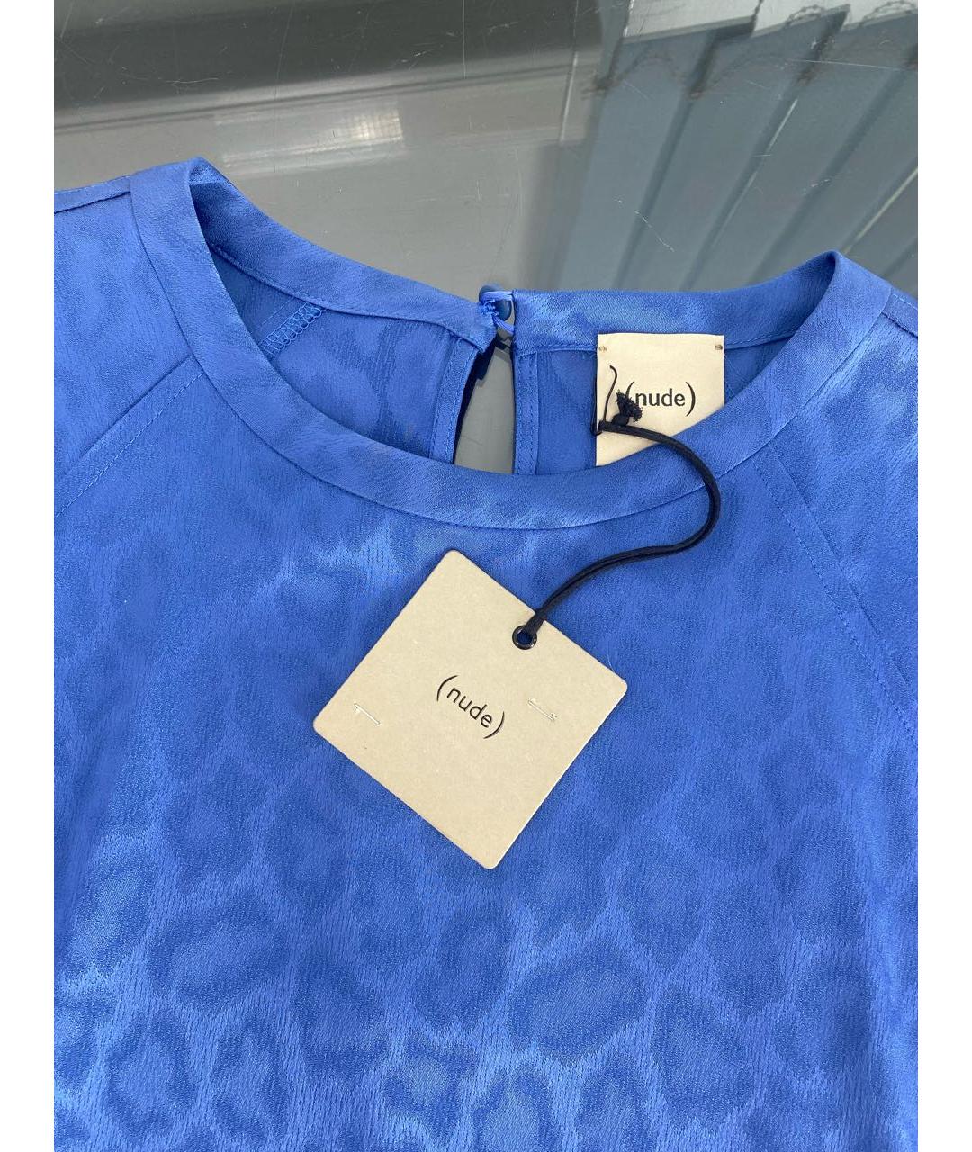 NUDE Синяя ацетатная блузы, фото 3
