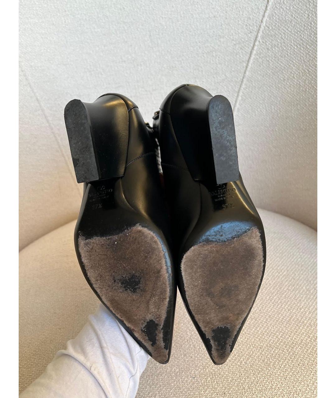 VALENTINO Черные кожаные ботильоны, фото 6