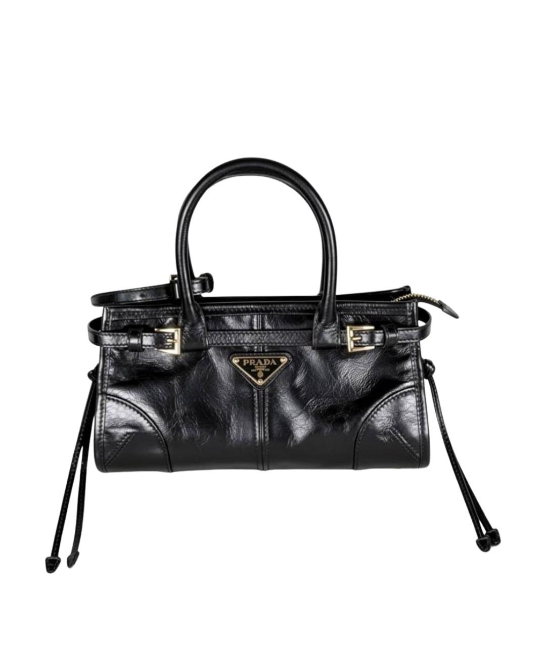 PRADA Черная кожаная сумка с короткими ручками, фото 1