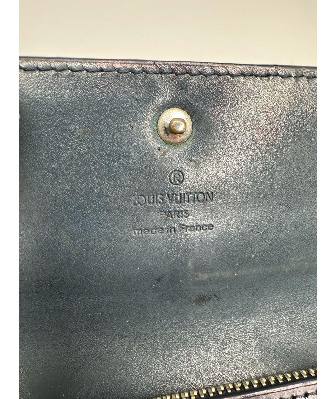 LOUIS VUITTON Темно-синий кожаный кошелек, фото 5