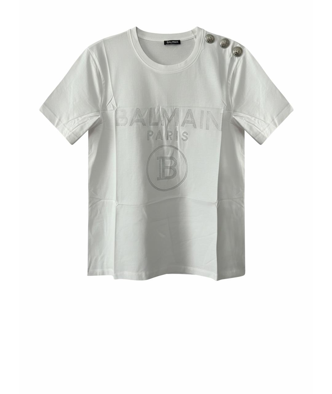 BALMAIN Белая хлопковая футболка, фото 1