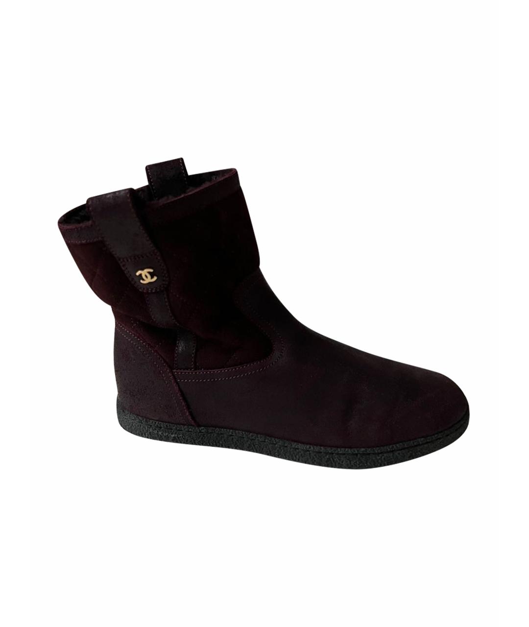 CHANEL Бордовые полусапоги, фото 1
