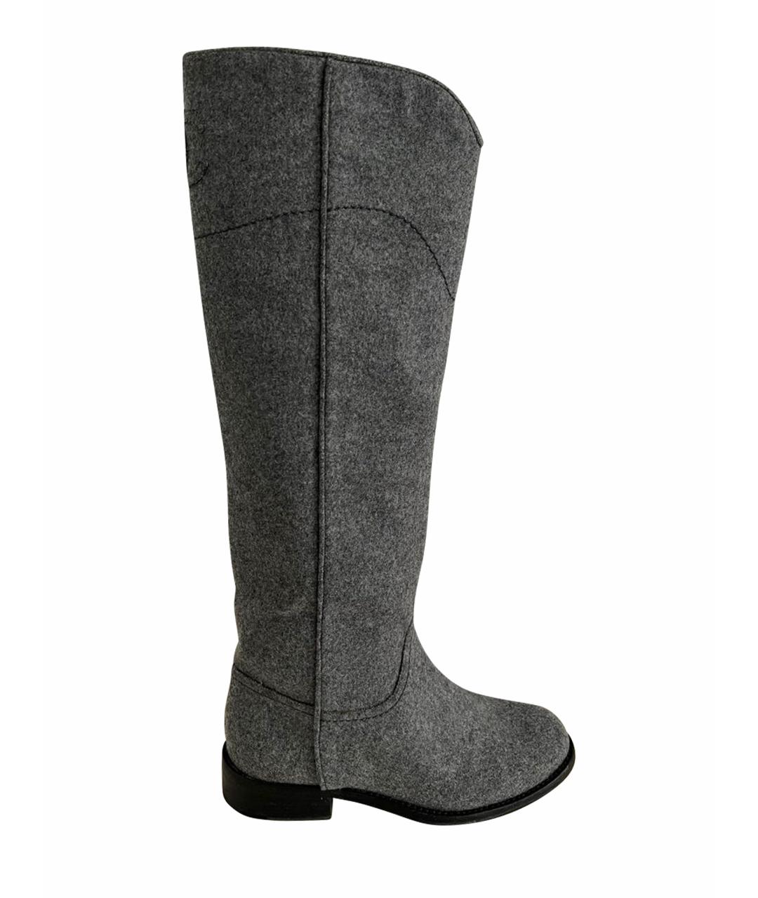 CHANEL Серые сапоги, фото 1