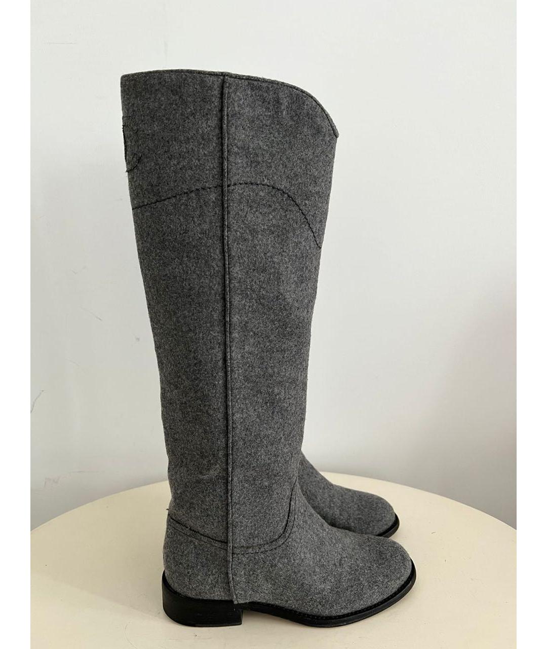 CHANEL Серые сапоги, фото 9