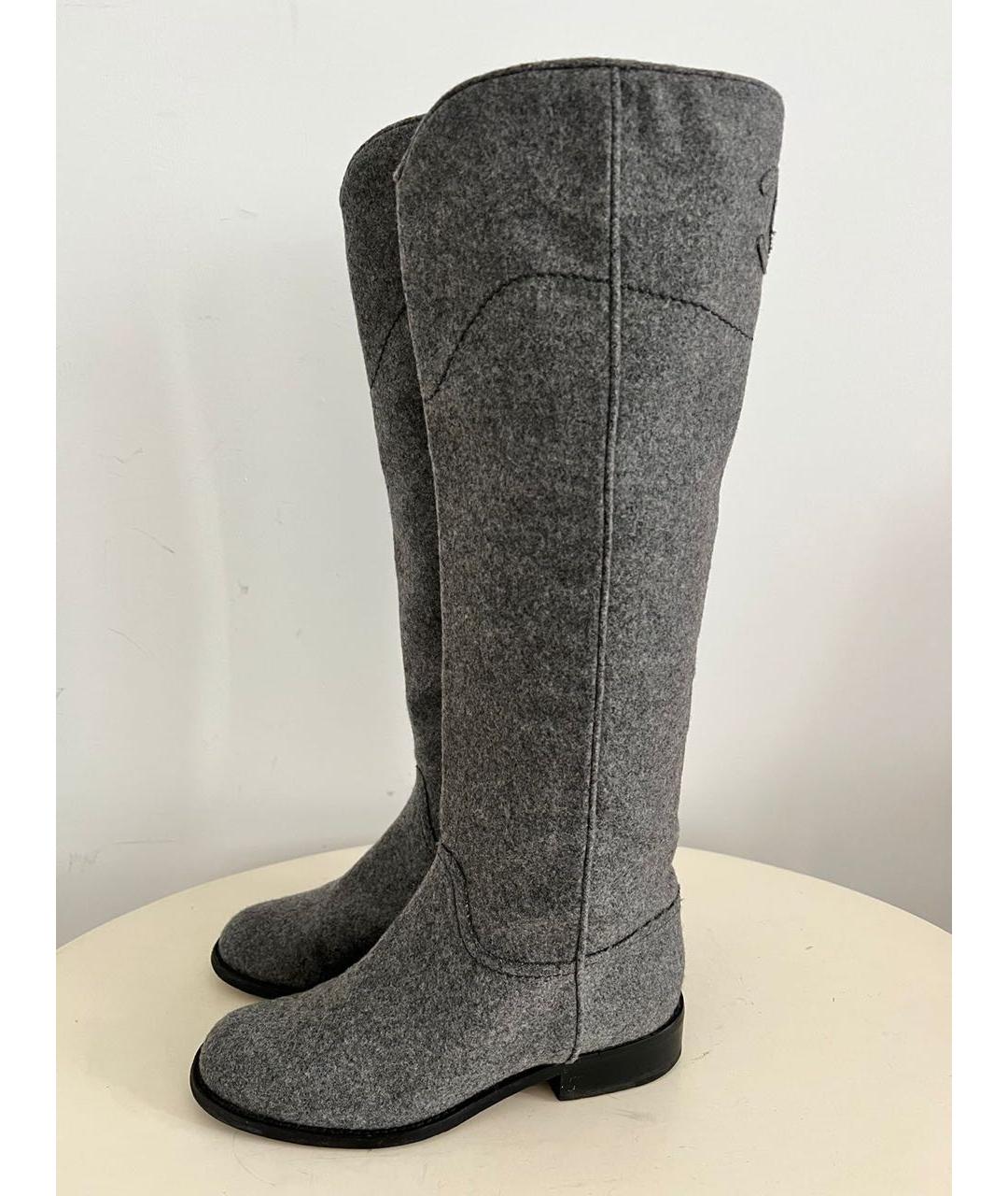CHANEL Серые сапоги, фото 6