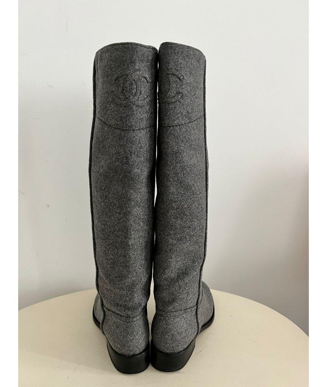 CHANEL Серые сапоги, фото 3