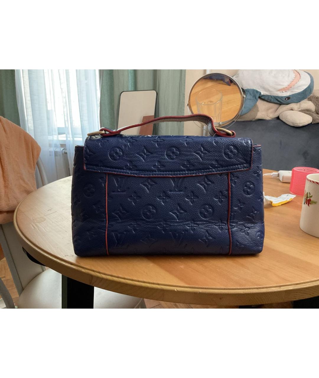 LOUIS VUITTON Синяя кожаная сумка с короткими ручками, фото 2