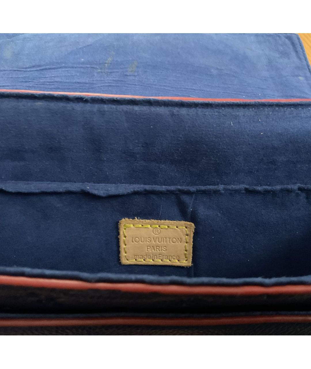 LOUIS VUITTON Синяя кожаная сумка с короткими ручками, фото 4