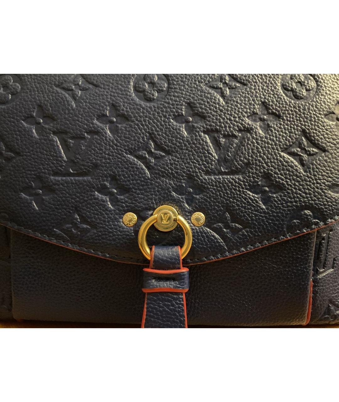 LOUIS VUITTON Синяя кожаная сумка с короткими ручками, фото 3