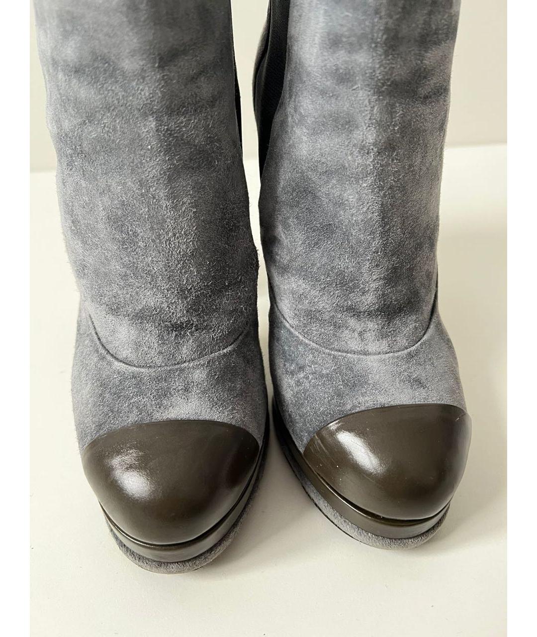 CHANEL Серые замшевые ботильоны, фото 8