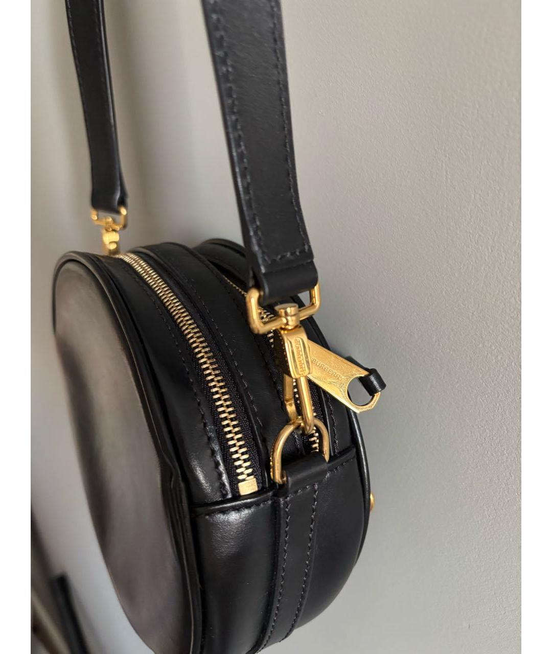 BURBERRY Черная кожаная сумка через плечо, фото 2