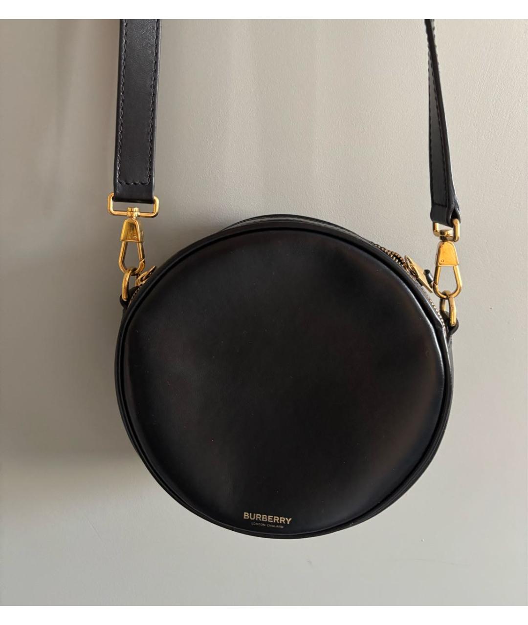 BURBERRY Черная кожаная сумка через плечо, фото 5
