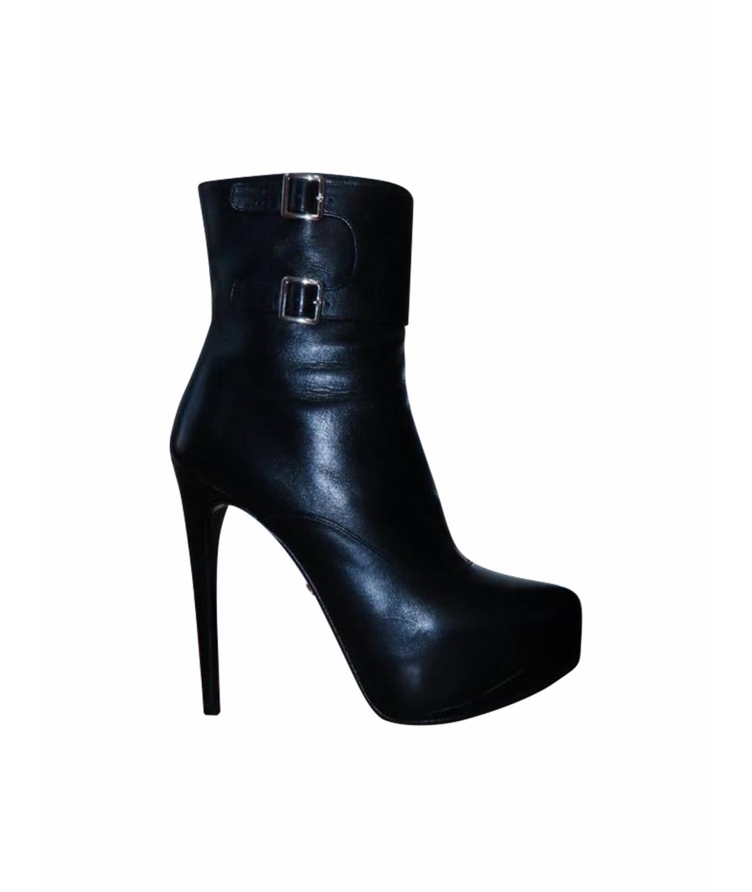 PRADA Черные кожаные ботильоны, фото 1