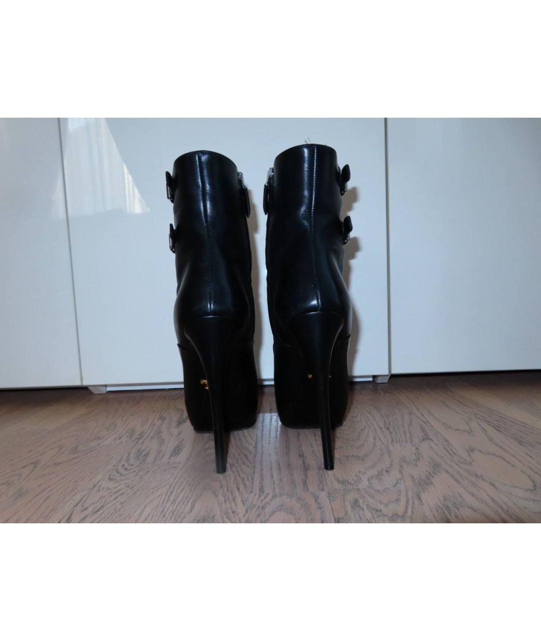 PRADA Черные кожаные ботильоны, фото 4