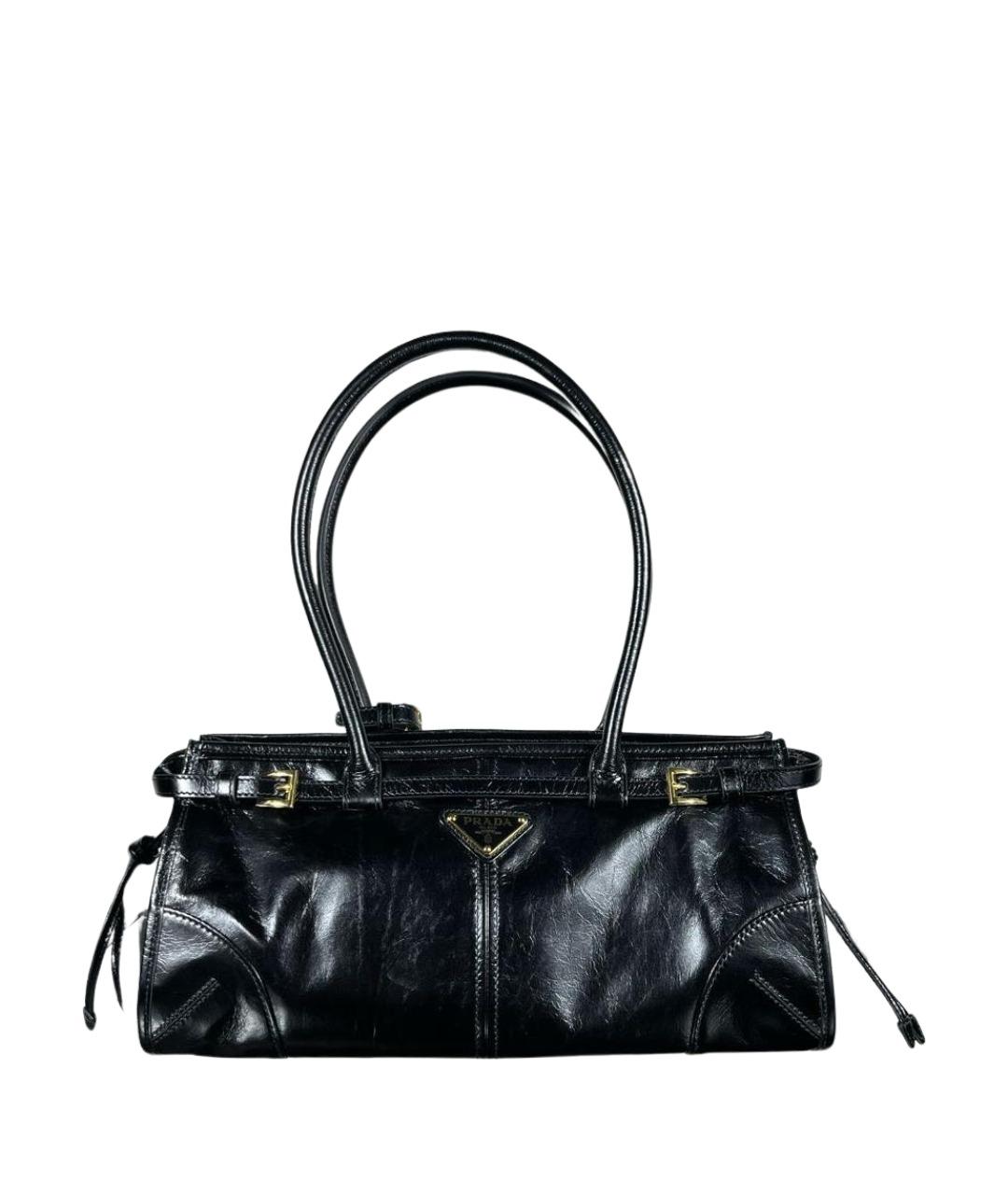 PRADA Черная кожаная сумка с короткими ручками, фото 1