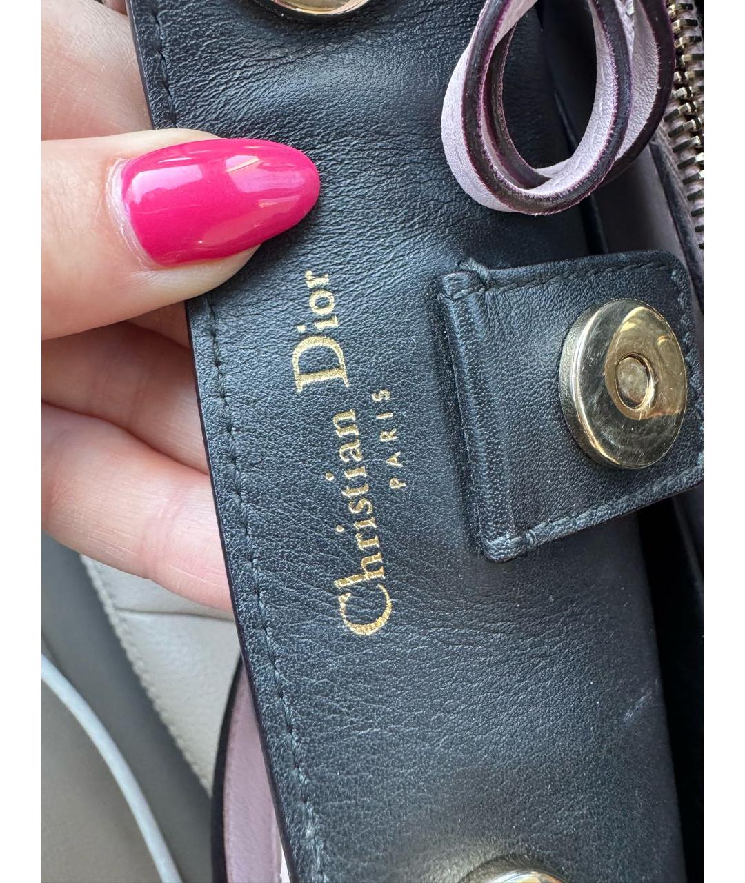 CHRISTIAN DIOR Розовая кожаная сумка через плечо, фото 7