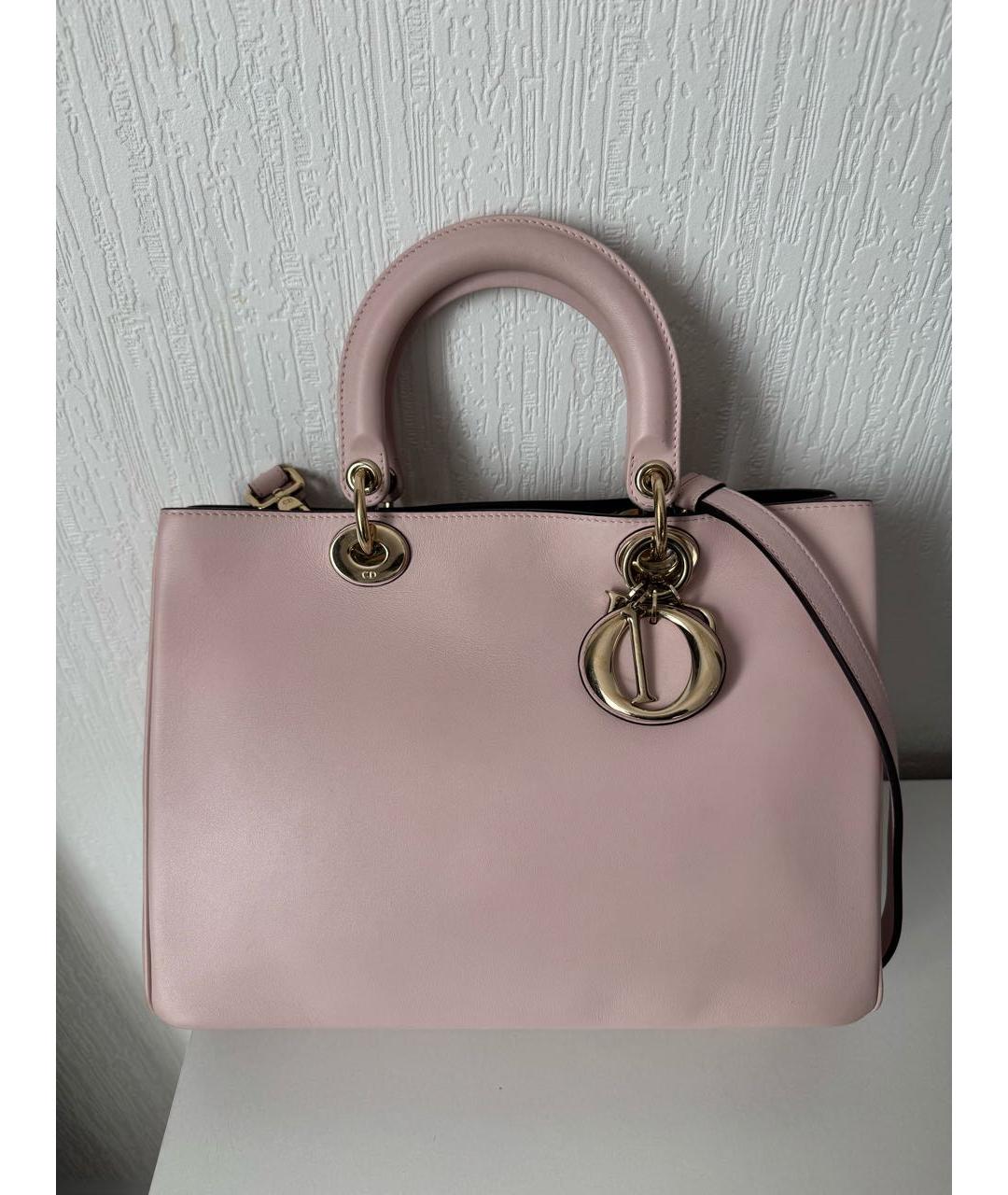 CHRISTIAN DIOR Розовая кожаная сумка через плечо, фото 9