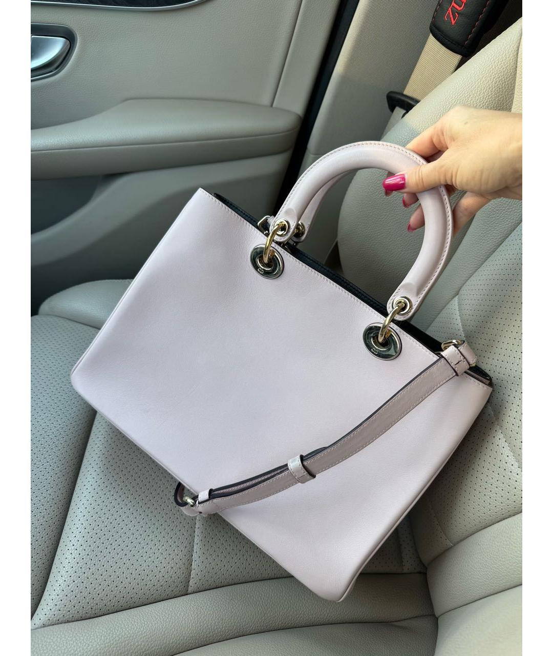 CHRISTIAN DIOR Розовая кожаная сумка через плечо, фото 5