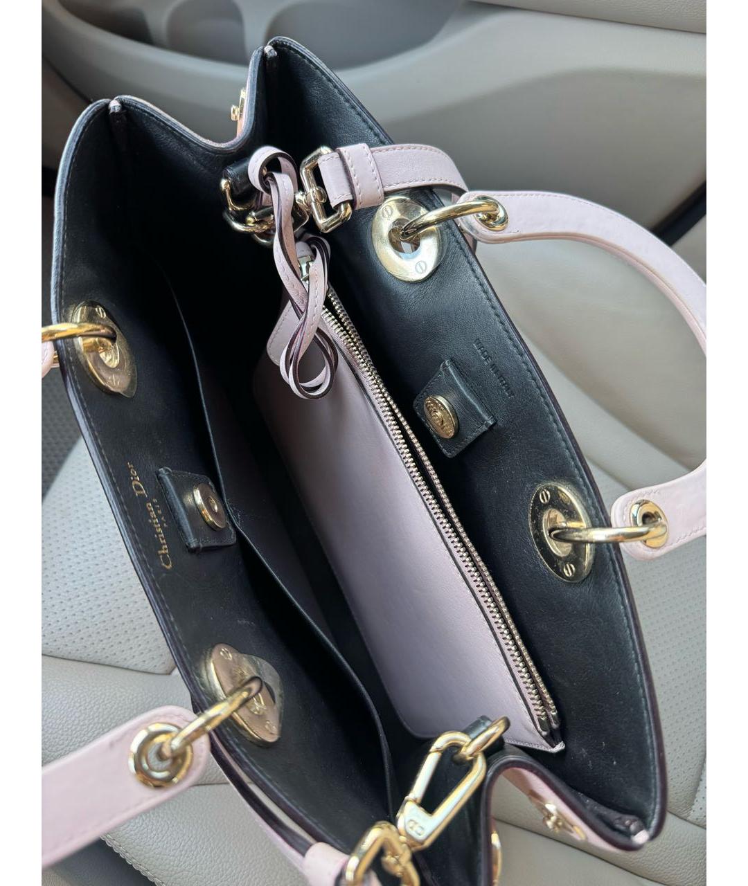 CHRISTIAN DIOR Розовая кожаная сумка через плечо, фото 8