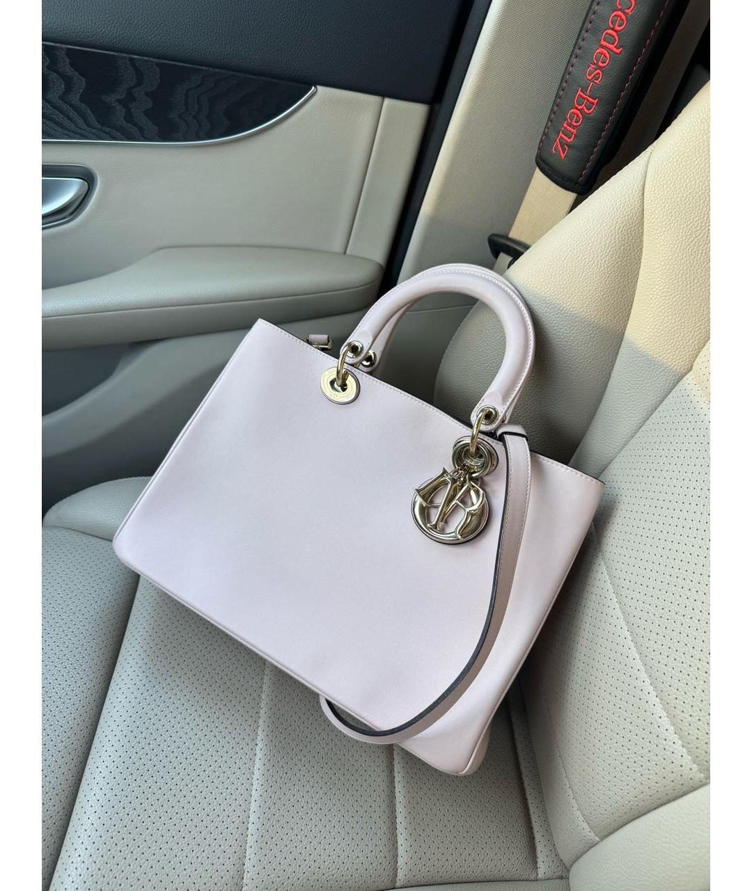 CHRISTIAN DIOR Розовая кожаная сумка через плечо, фото 3