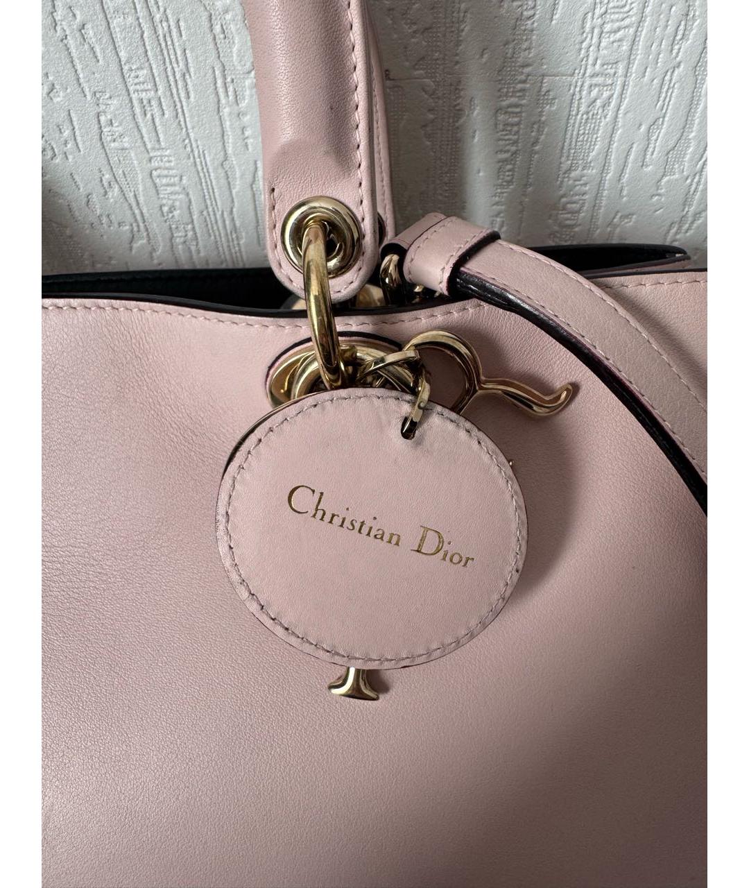 CHRISTIAN DIOR Розовая кожаная сумка через плечо, фото 2