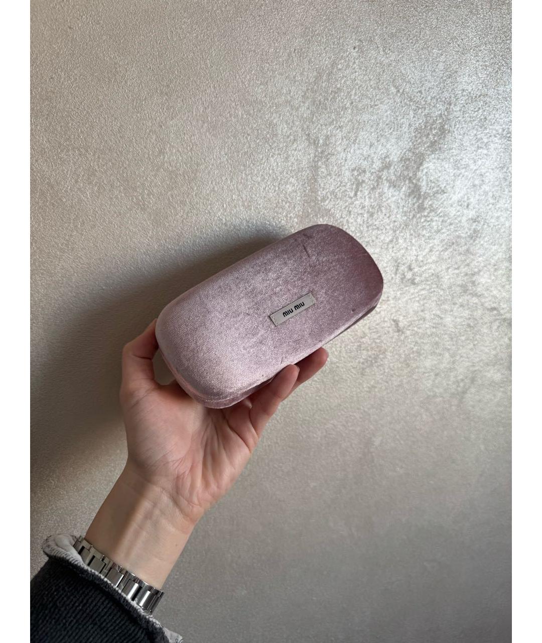 MIU MIU Розовые металлические солнцезащитные очки, фото 5