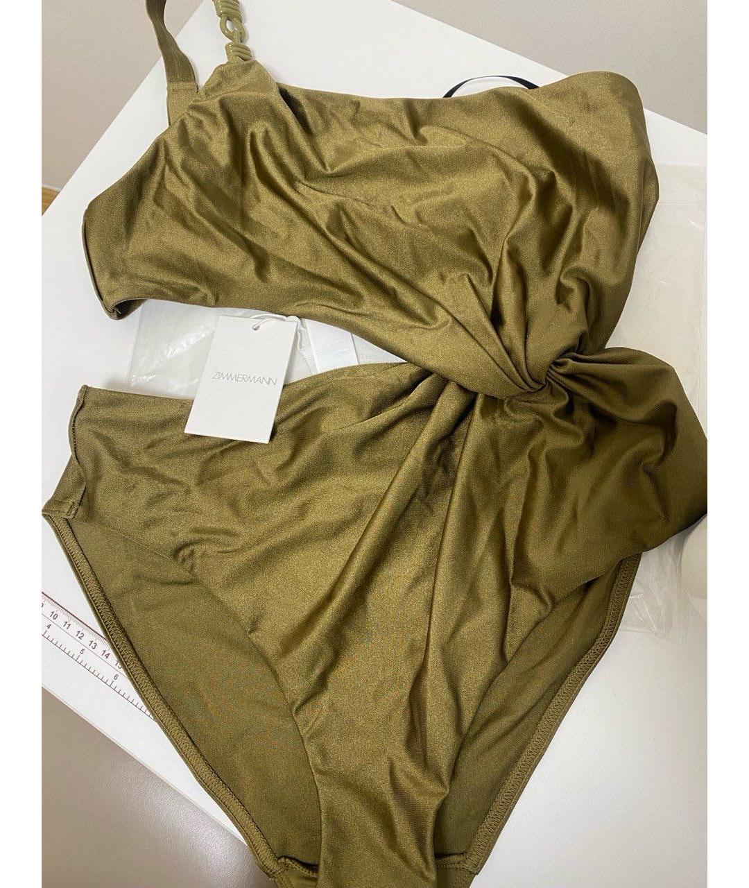 ZIMMERMANN Хаки полиэстеровый купальник, фото 2