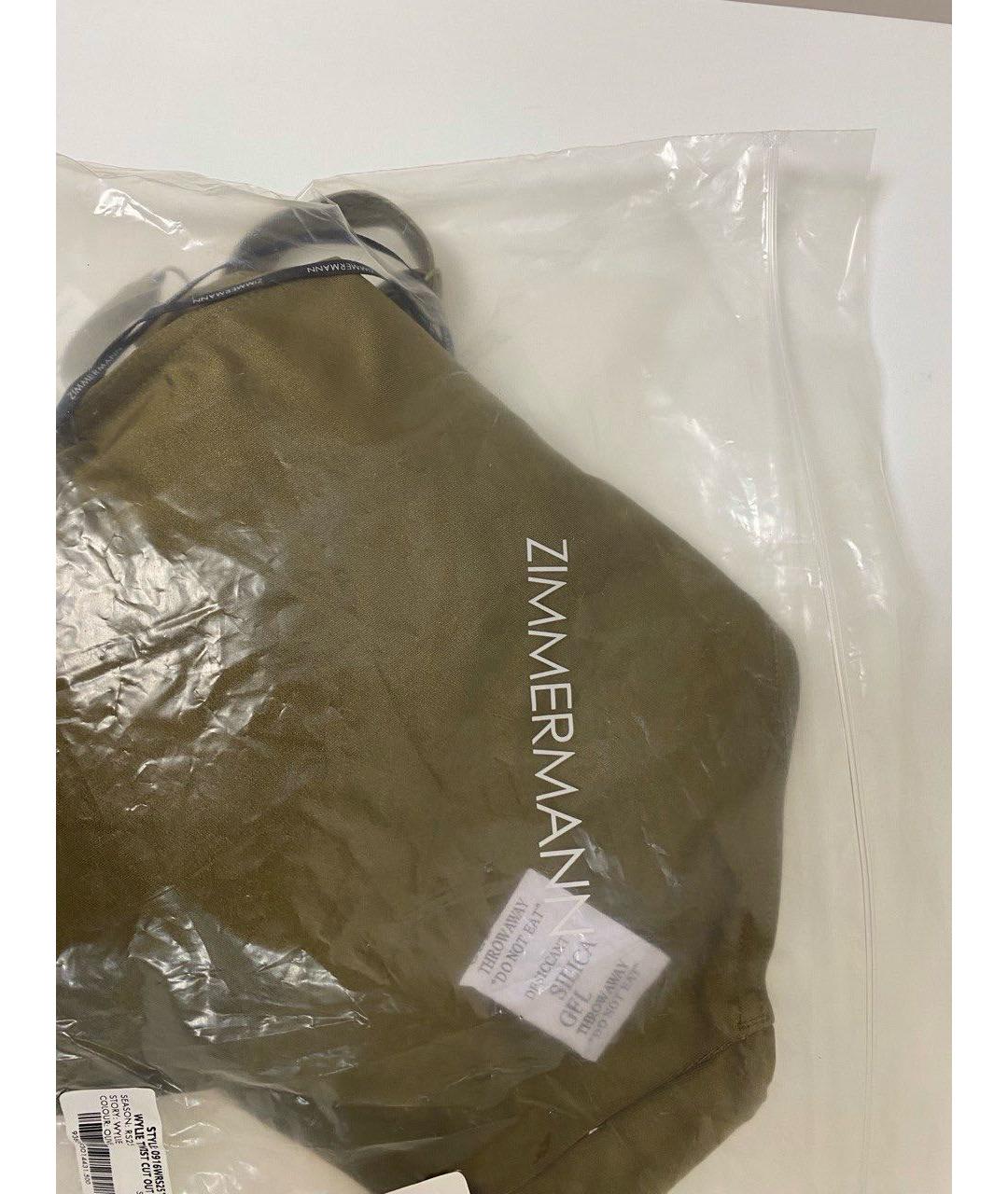 ZIMMERMANN Хаки полиэстеровый купальник, фото 5