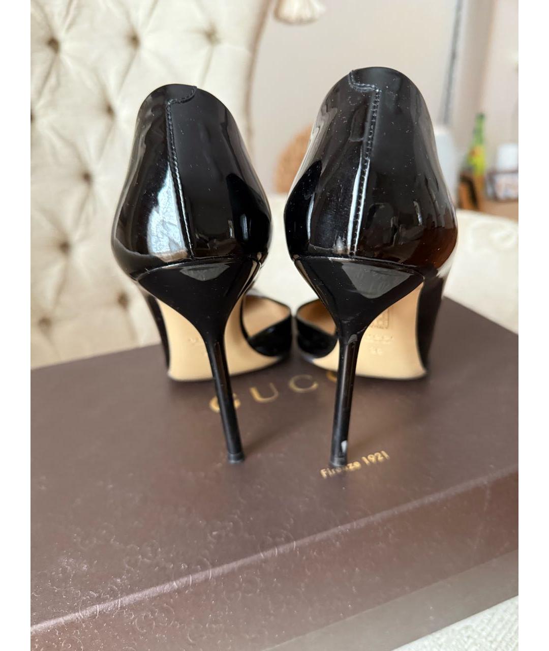 GUCCI Черные туфли из лакированной кожи, фото 4