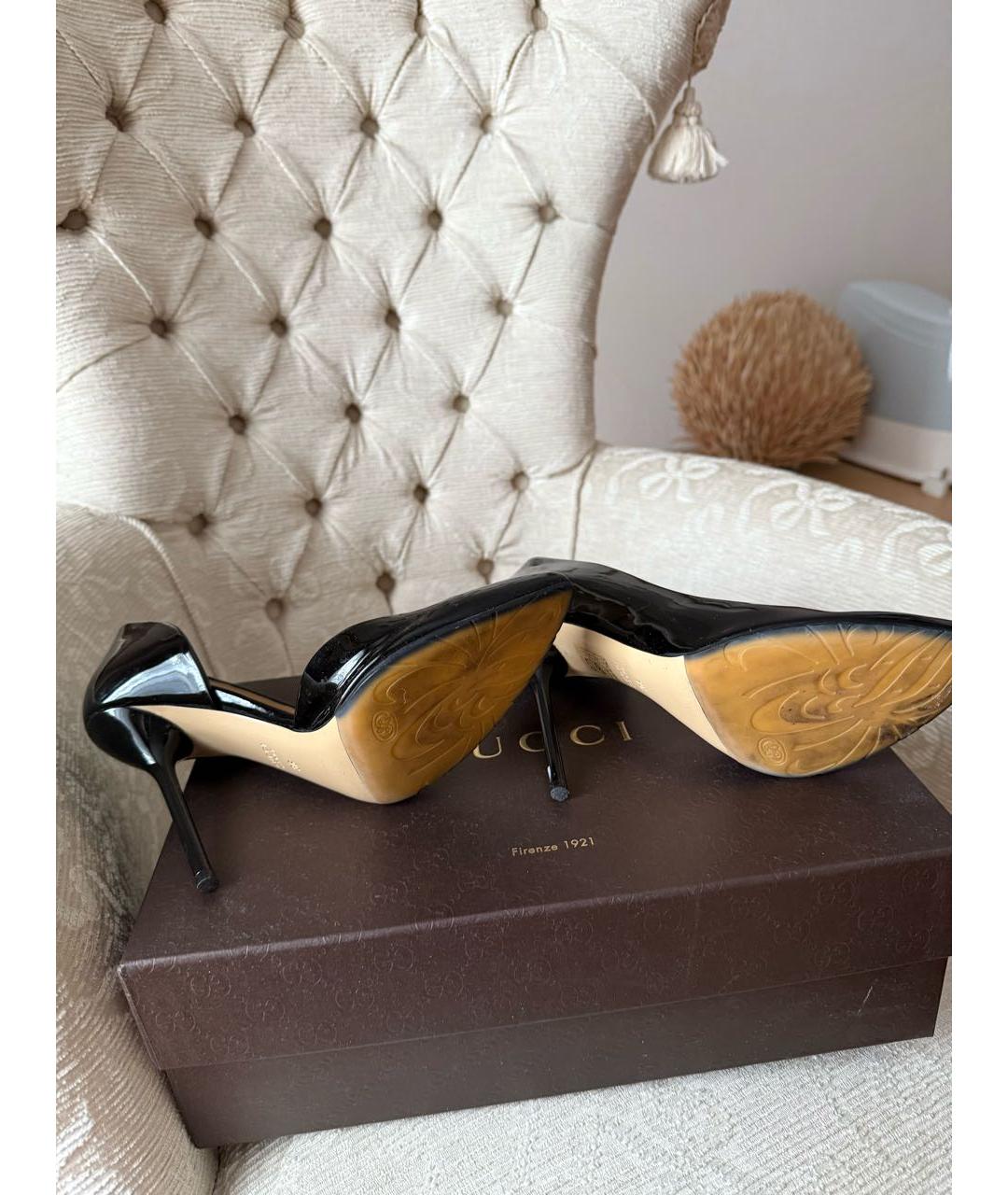 GUCCI Черные туфли из лакированной кожи, фото 6