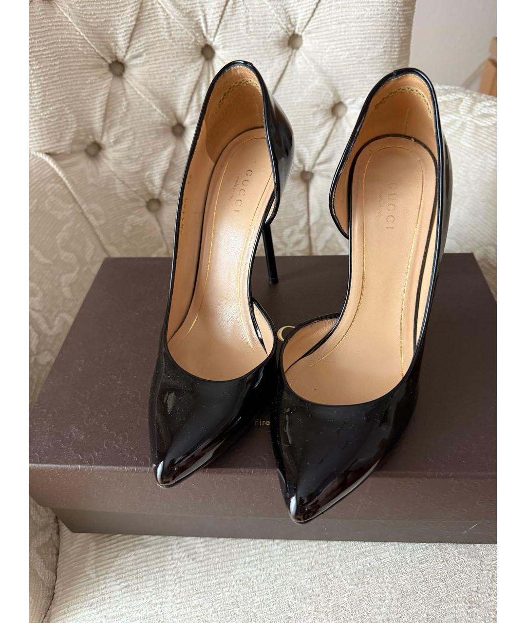 GUCCI Черные туфли из лакированной кожи, фото 3