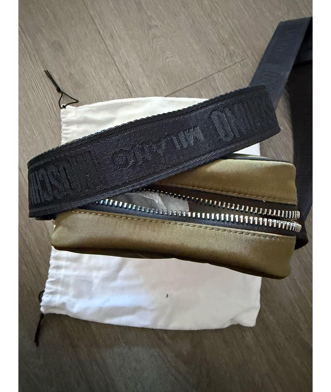 MOSCHINO Хаки тканевая сумка на плечо, фото 4