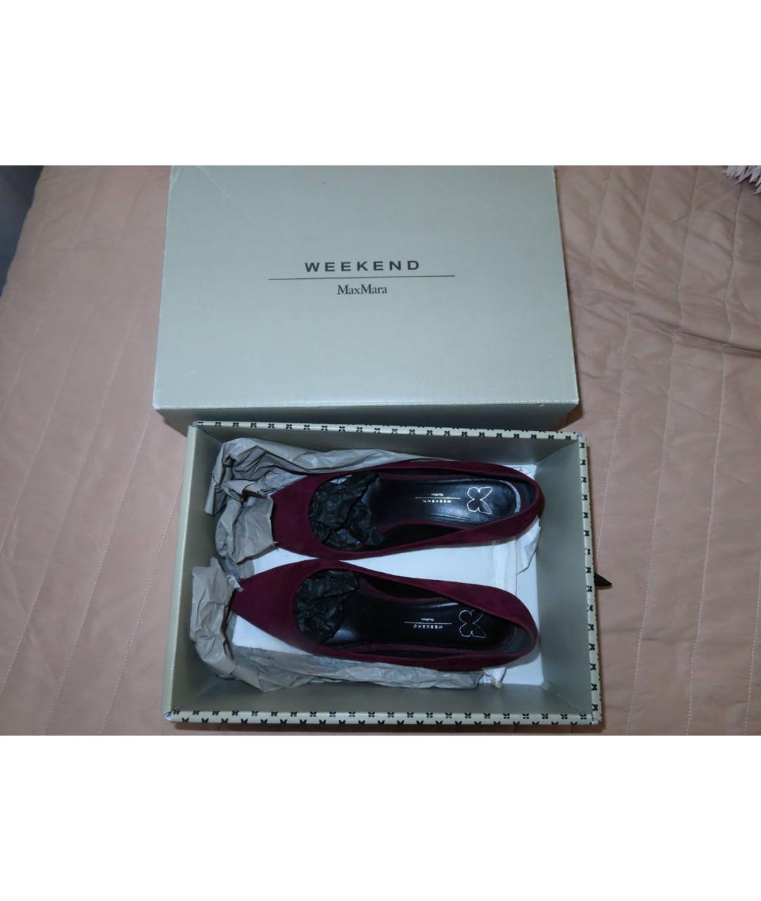 WEEKEND MAX MARA Бордовые замшевые туфли, фото 3