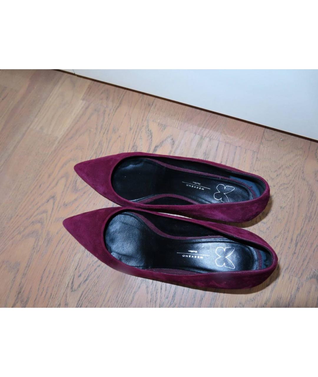 WEEKEND MAX MARA Бордовые замшевые туфли, фото 4