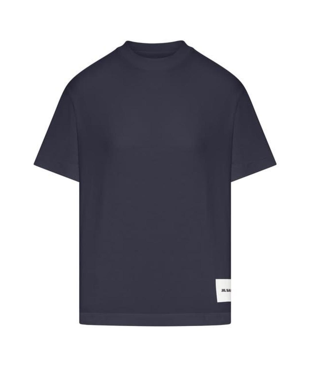 JIL SANDER Темно-синяя хлопковая майка, фото 6