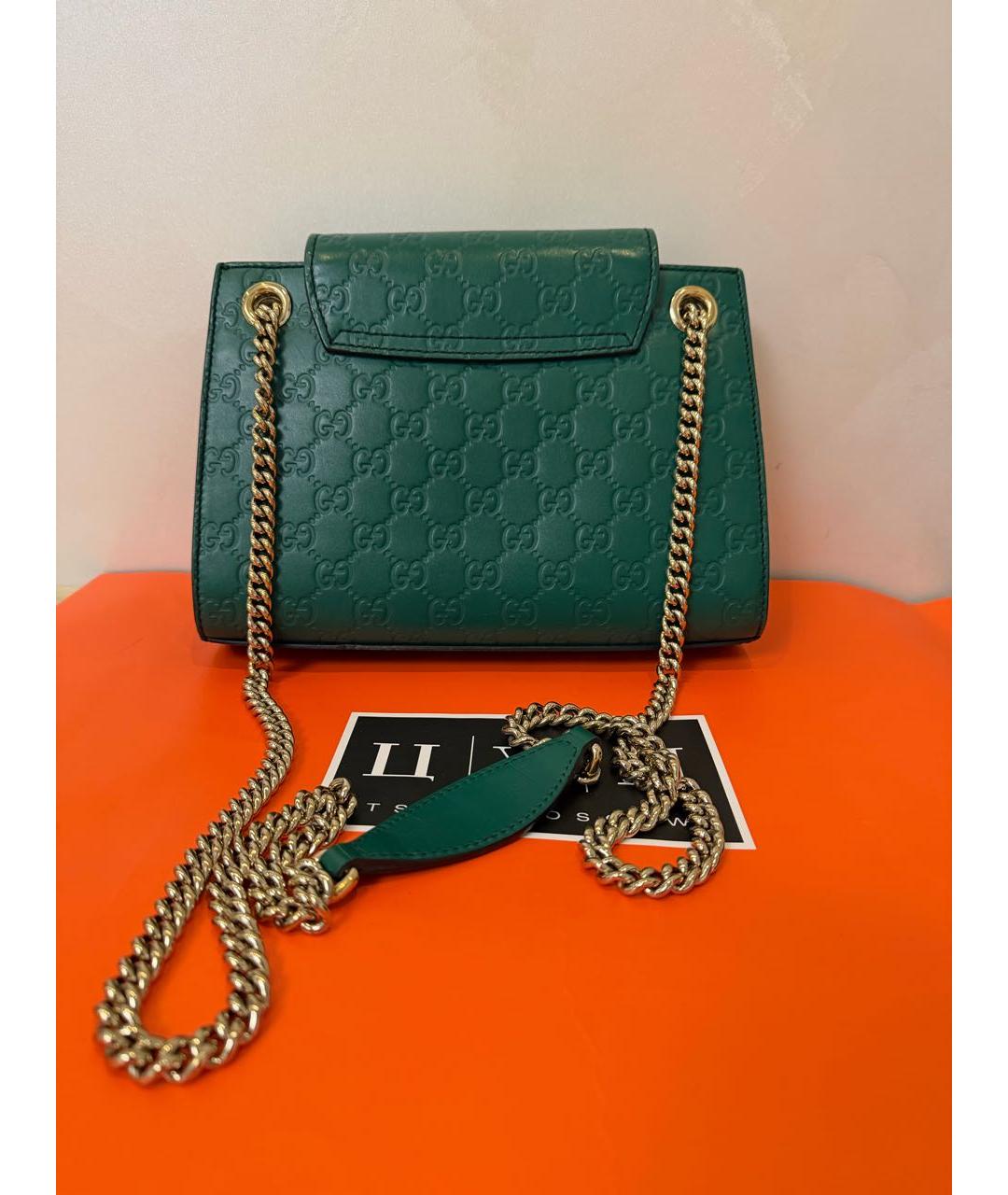 GUCCI Зеленая кожаная сумка через плечо, фото 3