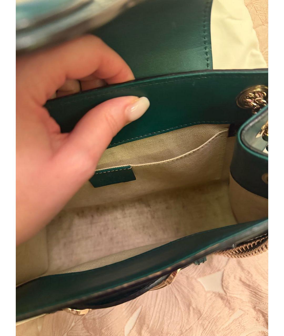 GUCCI Зеленая кожаная сумка через плечо, фото 7