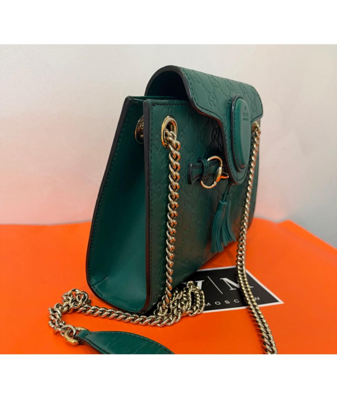 GUCCI Зеленая кожаная сумка через плечо, фото 2
