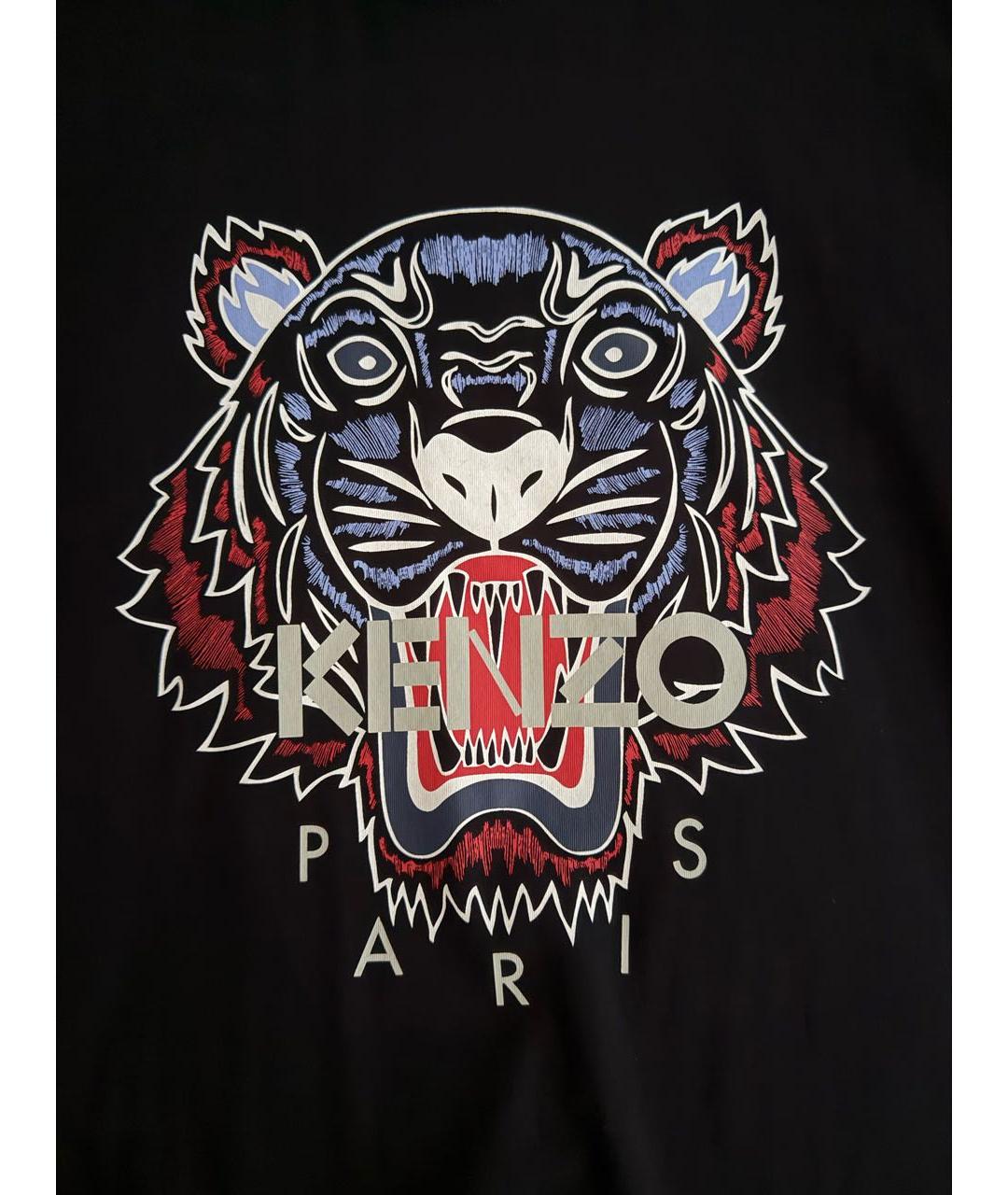 KENZO Черная хлопковая футболка, фото 2