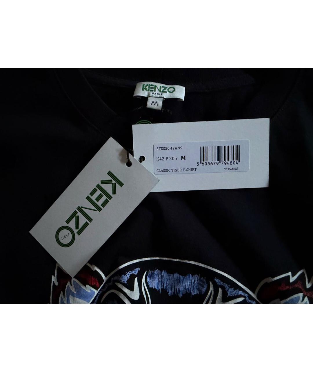 KENZO Черная хлопковая футболка, фото 3