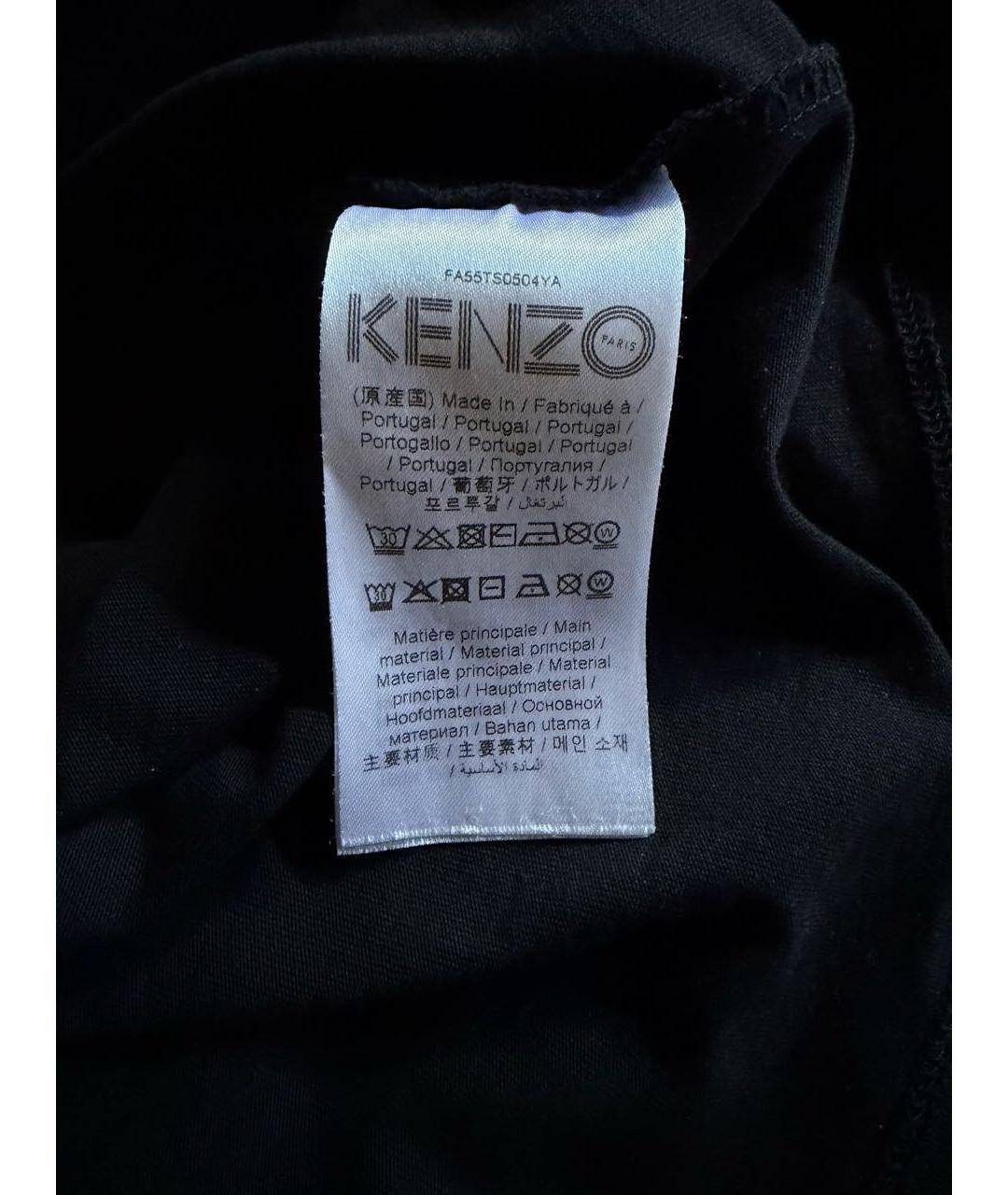 KENZO Черная хлопковая футболка, фото 4